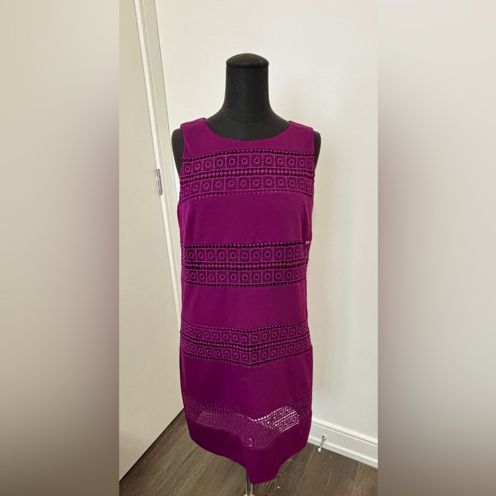 Jessica Simpson Plum/Violet Mid length dress with Gold Metallic Zipper